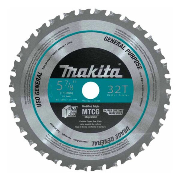 MAKITA A-96095 5-7/8" 32T METAL/GENERAL PURPOSE CARBIDE-TIPPED SAW BLADE