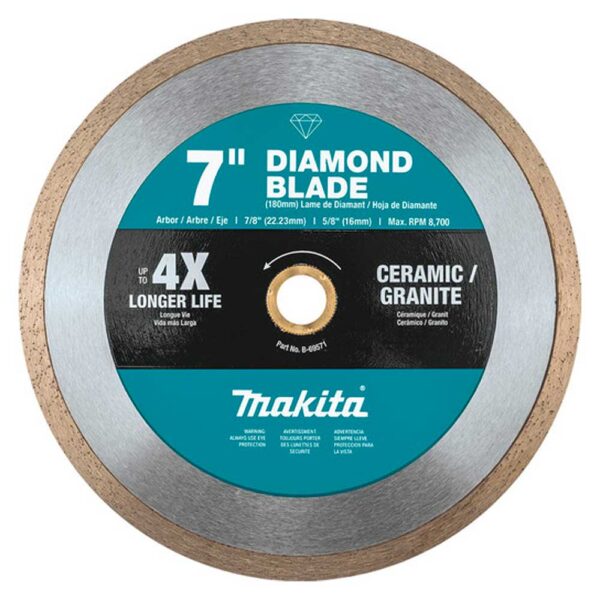 MAKITA B-69571 7" DIAMOND BLADE, CONTINUOUS RIM, GENERAL PURPOSE