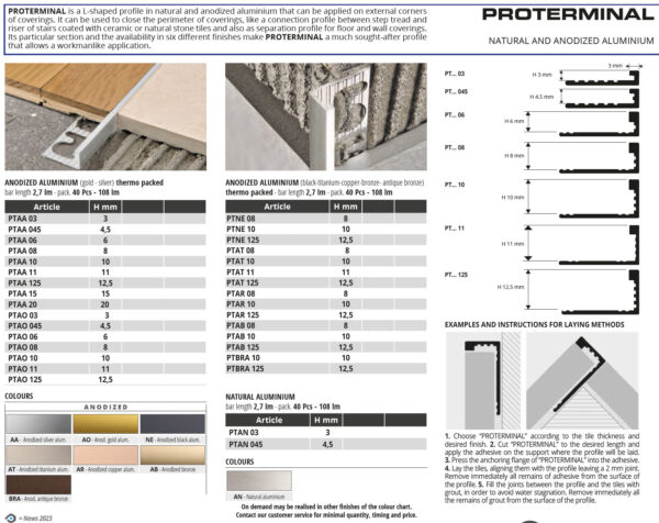 NATURAL AND ANODIZED ALUMINIUM